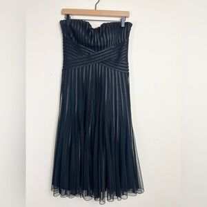 White House Black Market Women's Strapless Fit & Flare Pleated Cocktail Dress